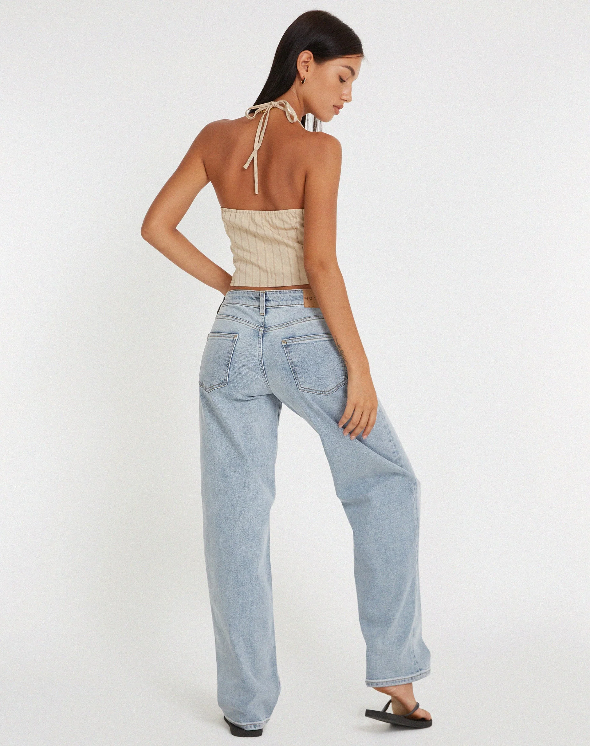 Hajra Halter Top in Cream Stripe - Image 4