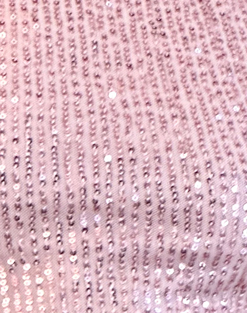 Hala Vest Top in Pink Mini Sequin - Image 5