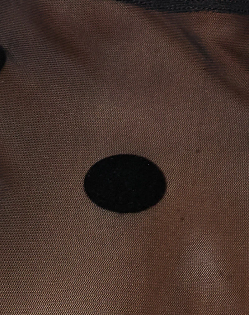 Harsya Unlined Top in Big Polka Flock Black - Image 7