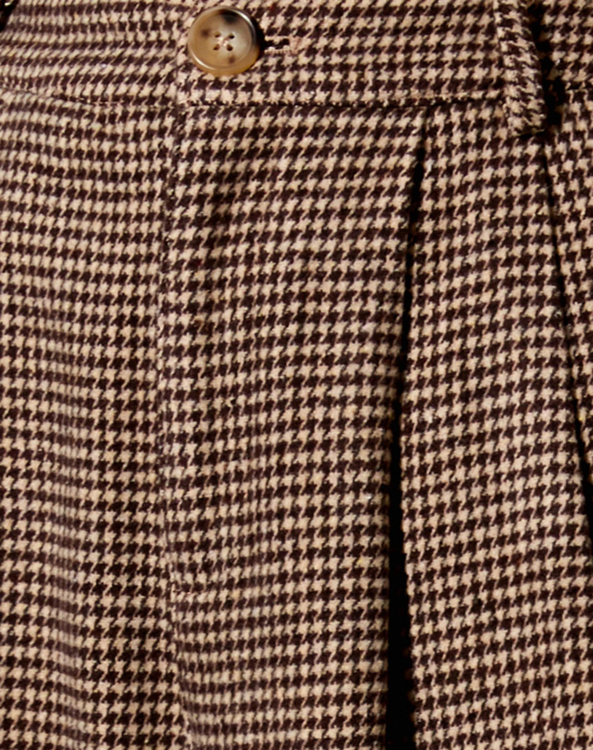 Hatta Culotte Trouser in Houndstooth Brown - Image 5