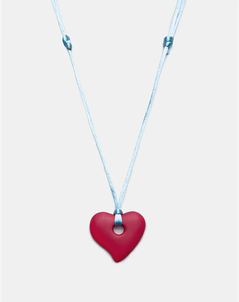Heart Necklace in Resin Red - Image 4