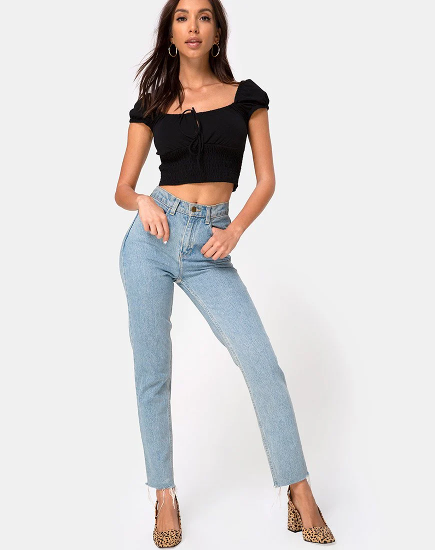 Heina Crop Top in Black - Image 3