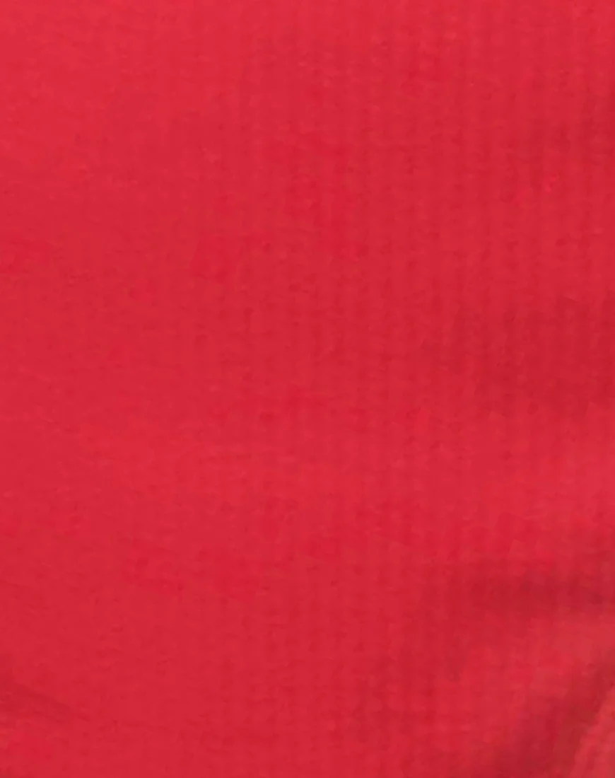 High Rise Bikini Bottom in Textured Baewatch Red - Image 5