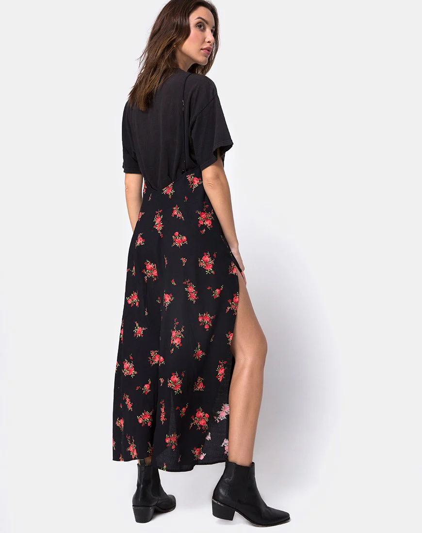 Hime Maxi Dress in Soi Rose Black and Red - Image 4
