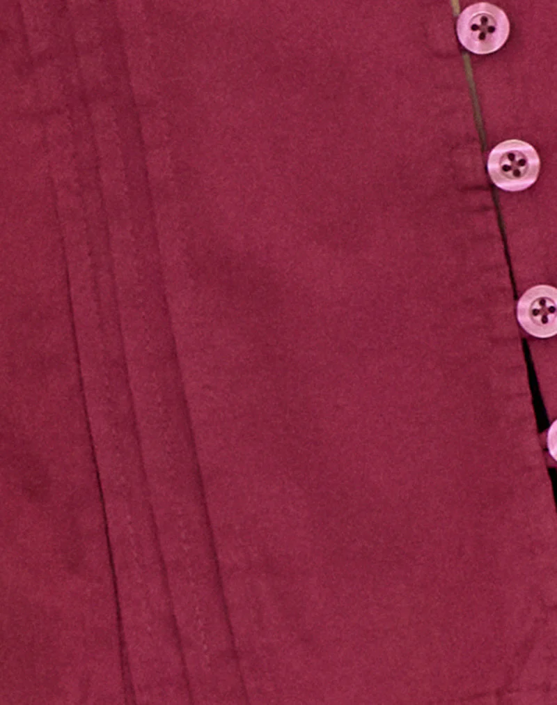 Ilias Corset Top in Poplin Burgundy - Image 6