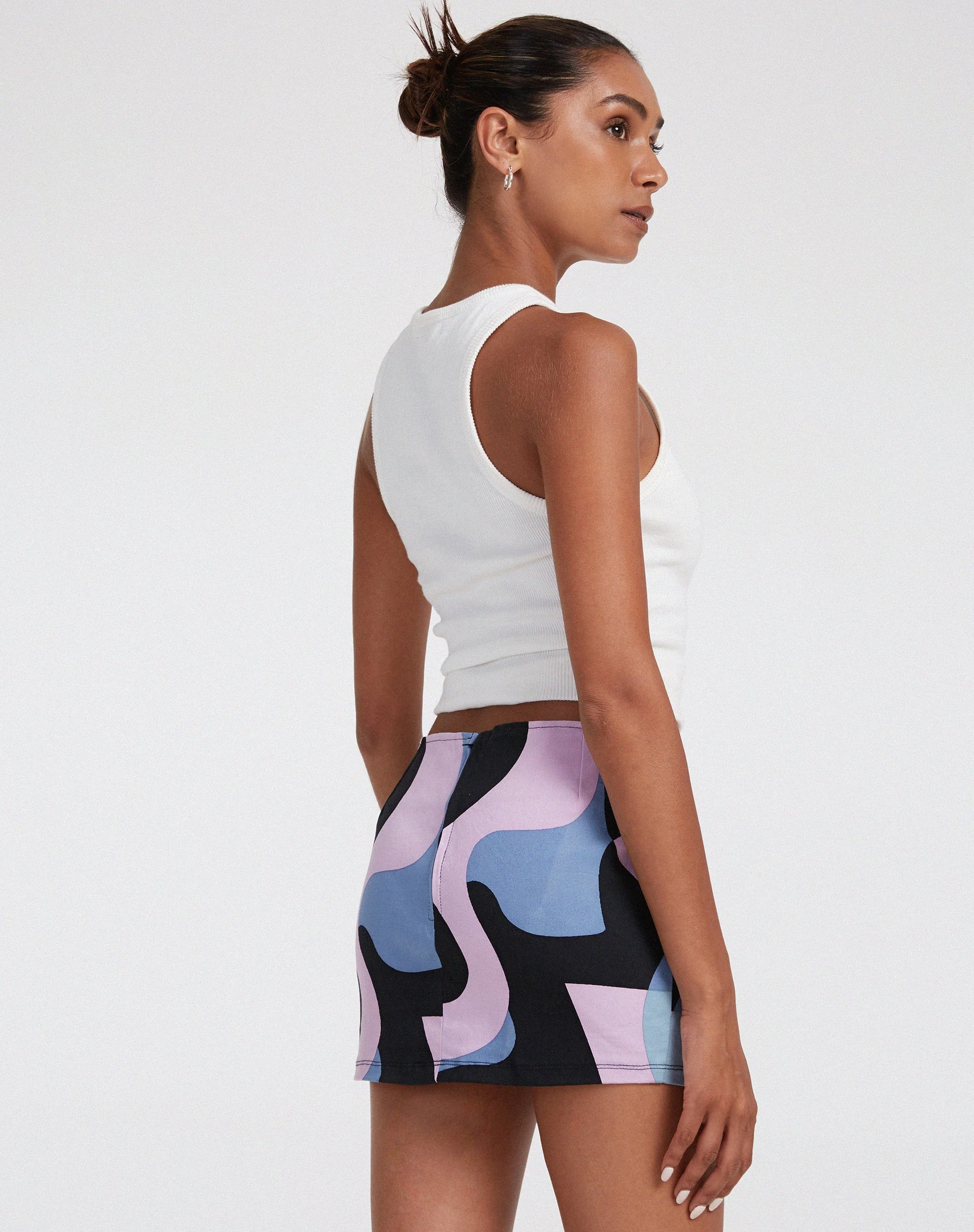 Ima Mini Skirt in Abstract Purple - Image 2