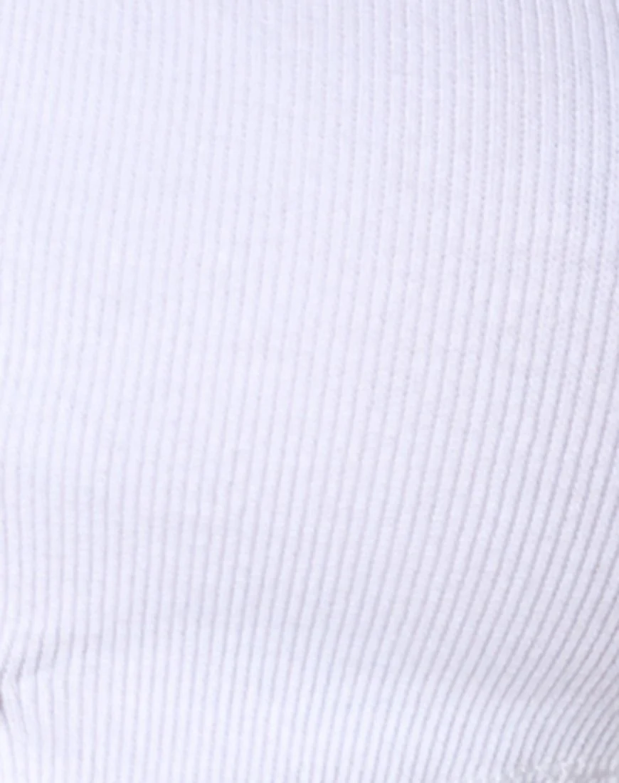Ineke Crop Top in Rib White - Image 6
