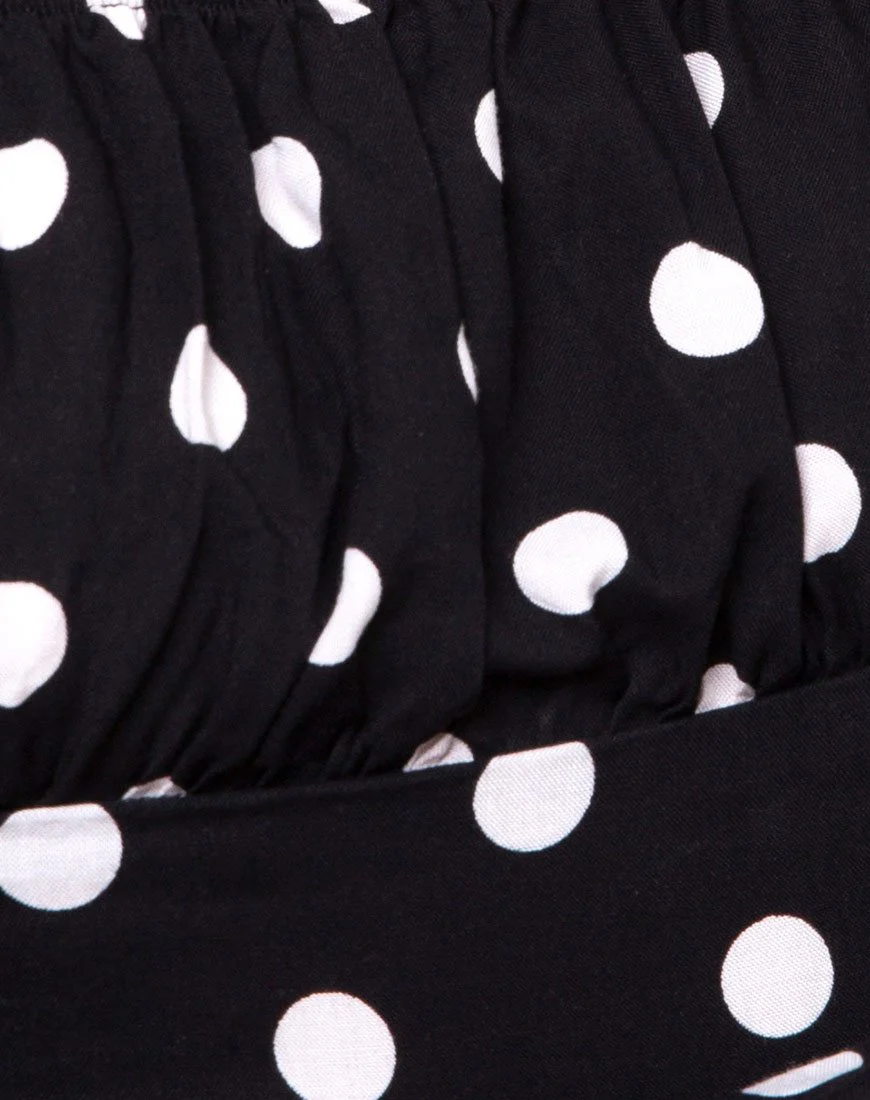 Irene Longsleeve Top in 80's Polka Black - Image 6