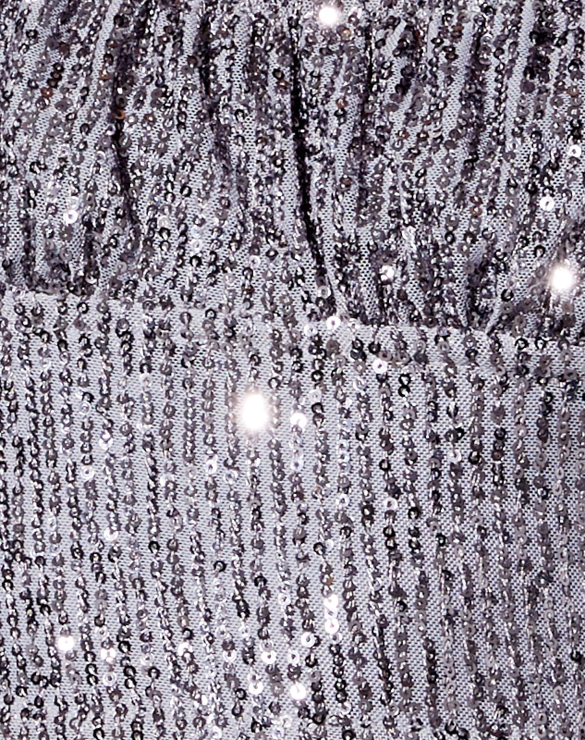 Ireny Crop Top in Drape Sequin Silver - Image 5
