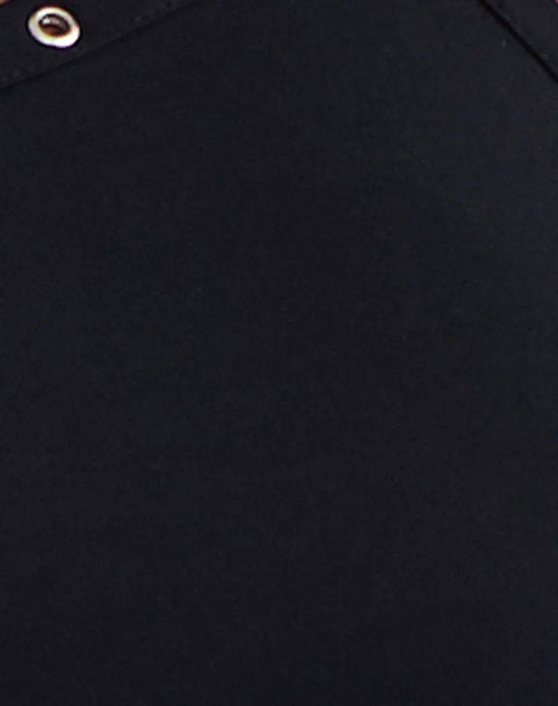 Ishikawa Asymmetrical Maxi Dress with Eyelets in Black - Image 6