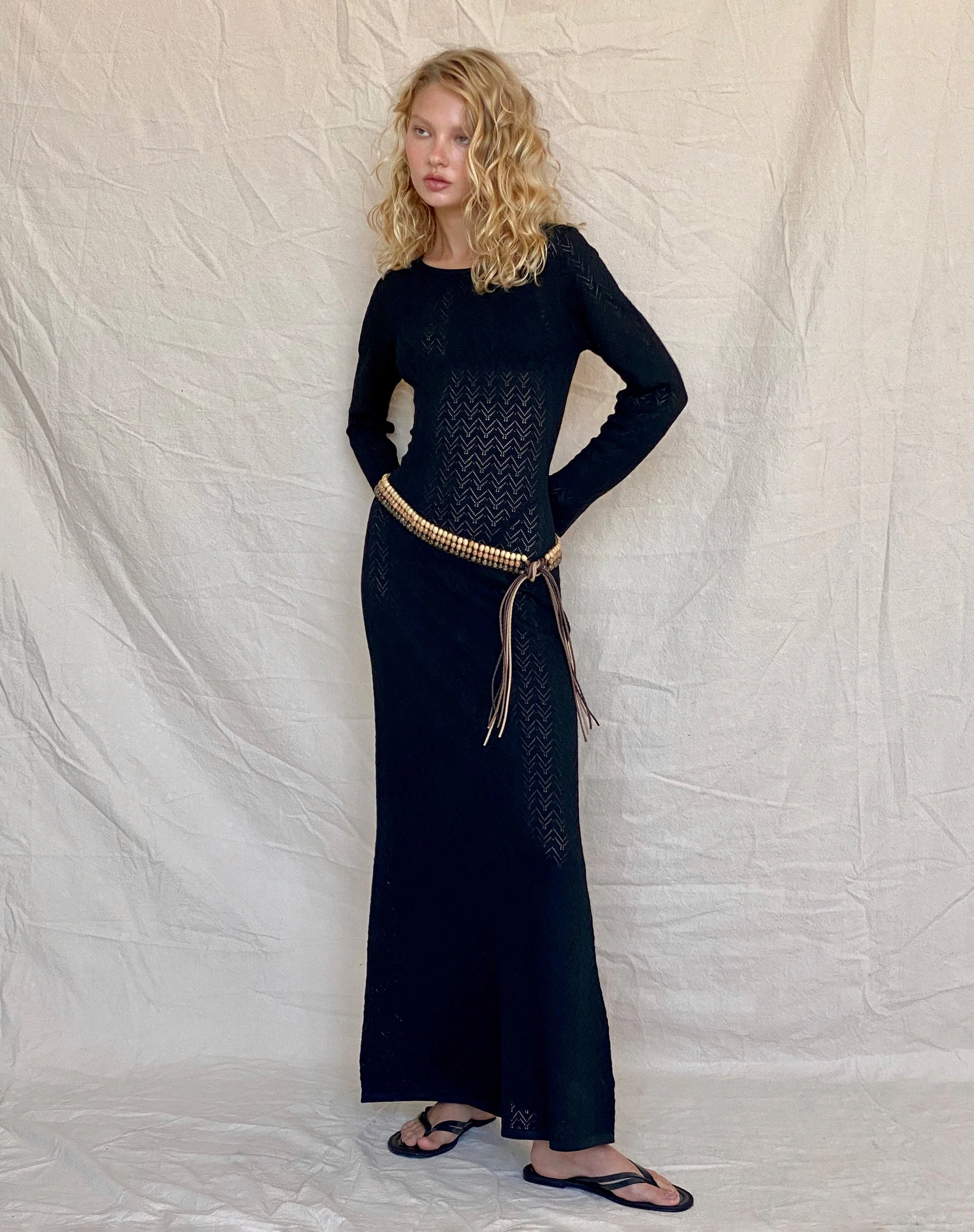 Jadie Open Back Maxi Dress in Black - Image 5