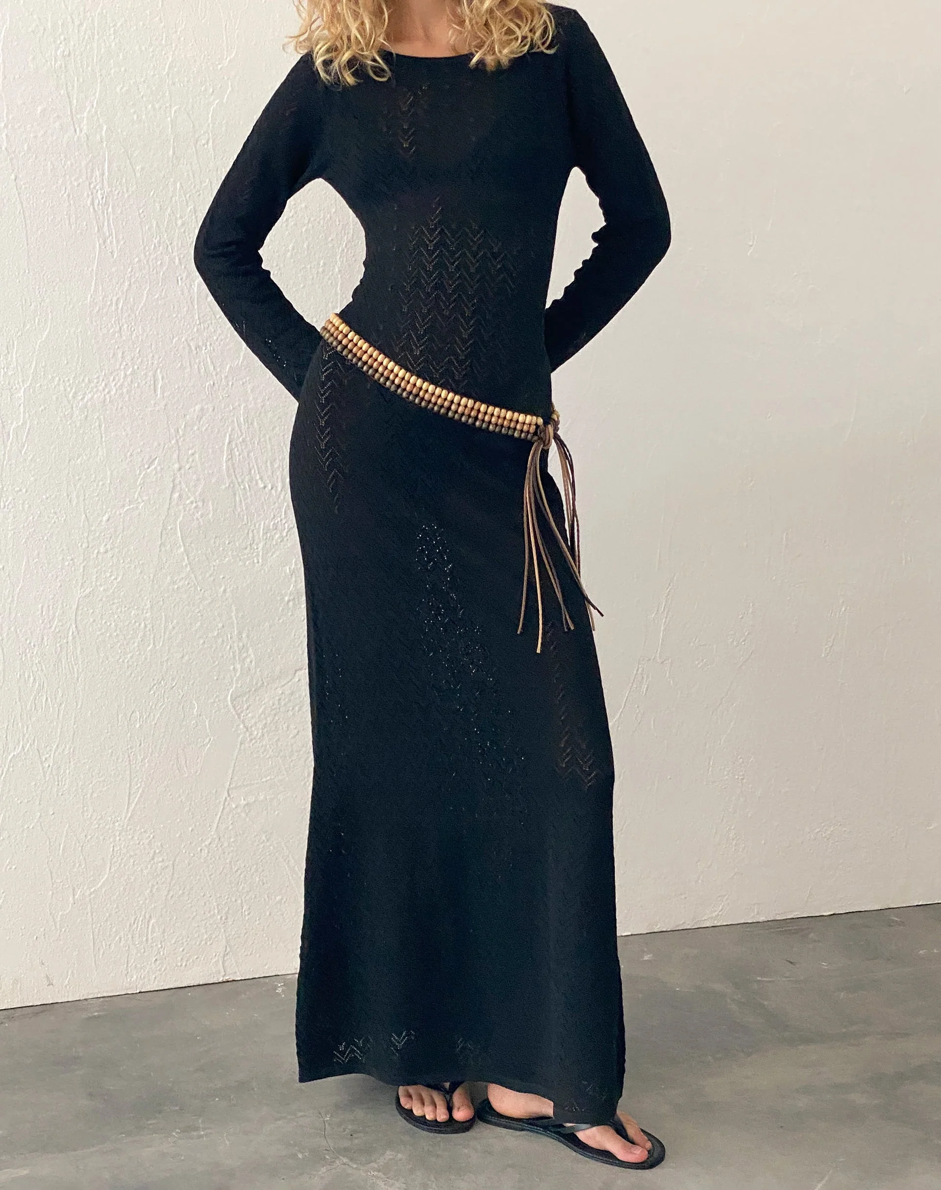 Jadie Open Back Maxi Dress in Black - Image 6