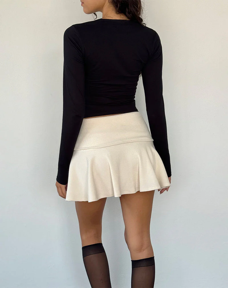 Jansu Lycra Long Sleeve Top in Black - Image 5