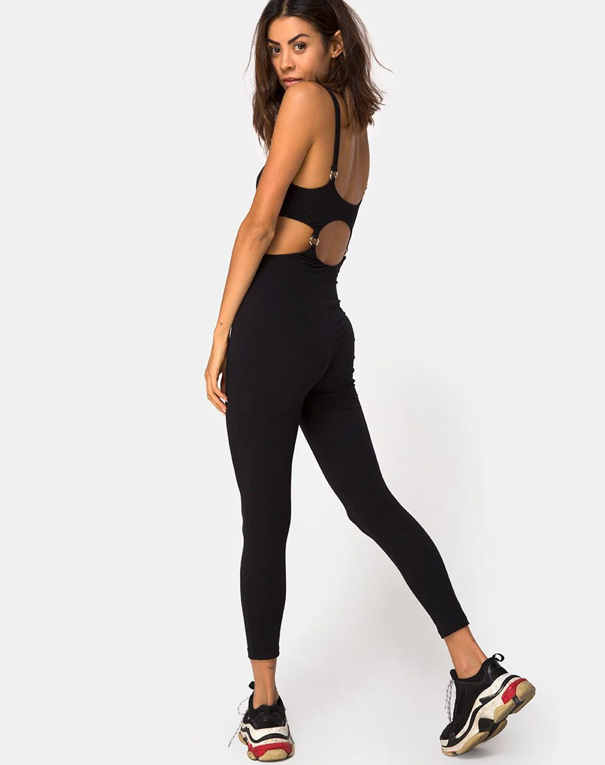Jasola Cutout Unitard in Black - Image 2