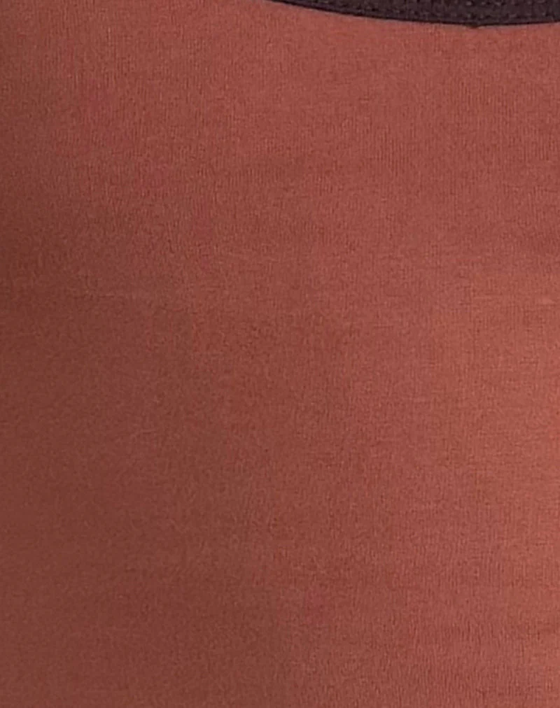Jastiya Top in Brick with Brown Binding - Image 5
