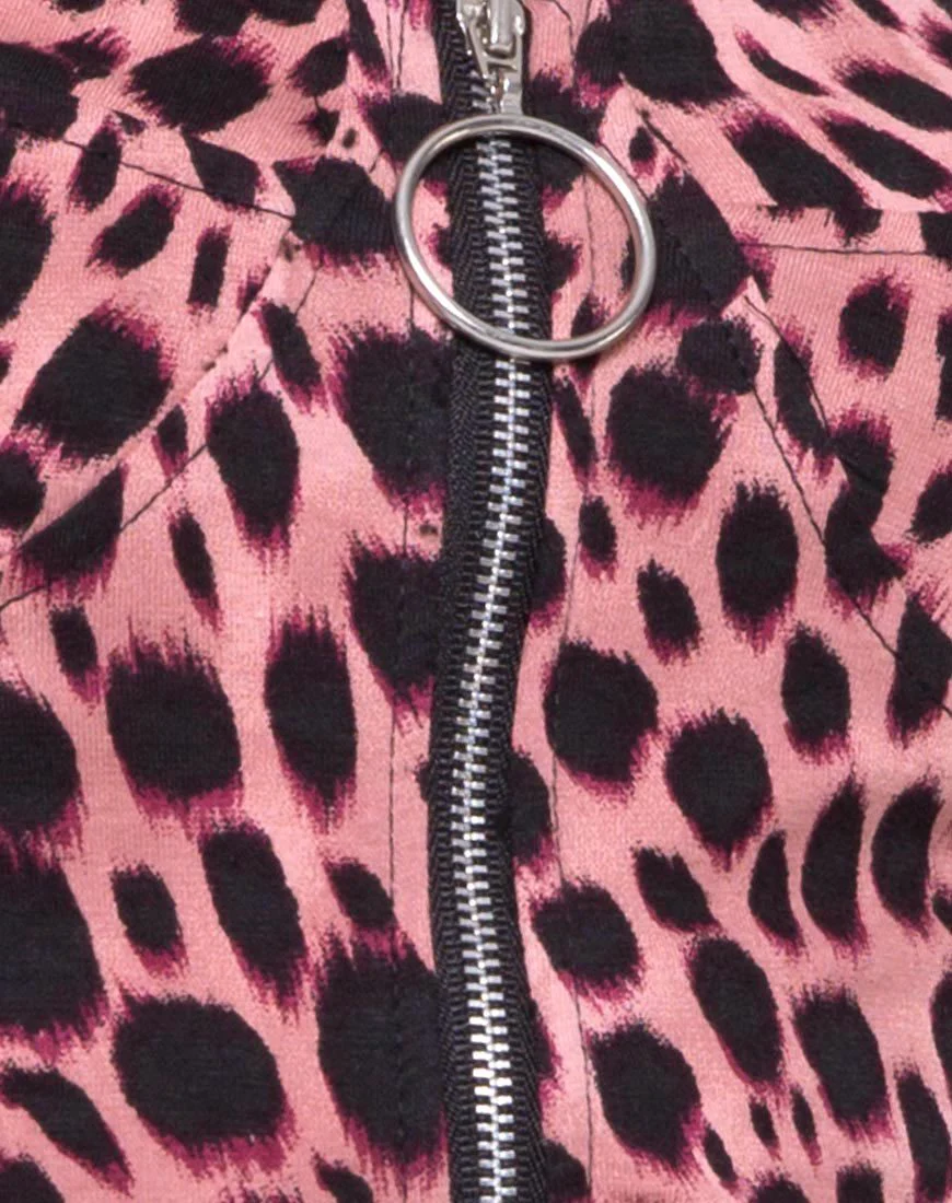 Jedden Dress in Pink Cheetah - Image 5