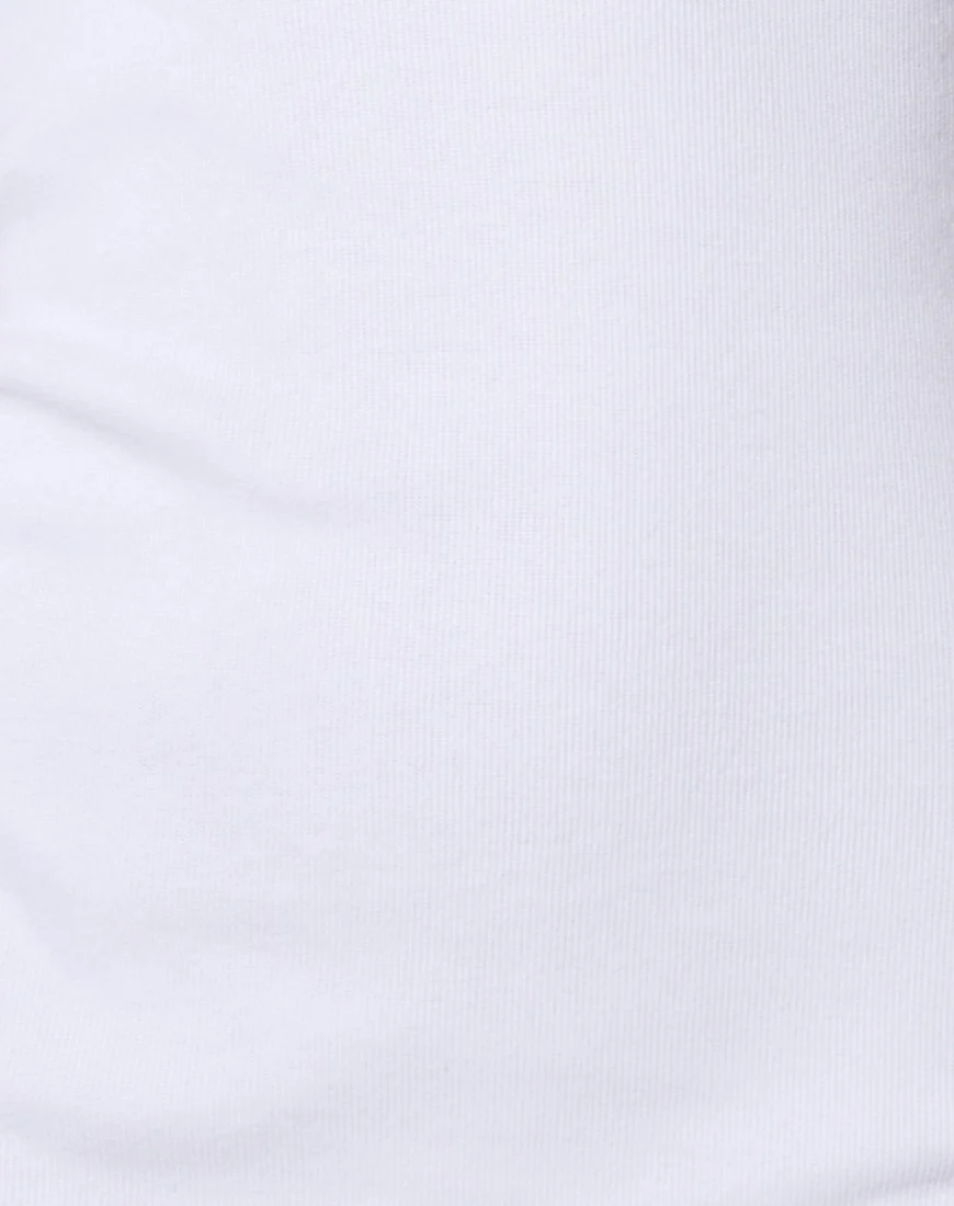 Jeeta Mini Dress in Rib White - Image 5