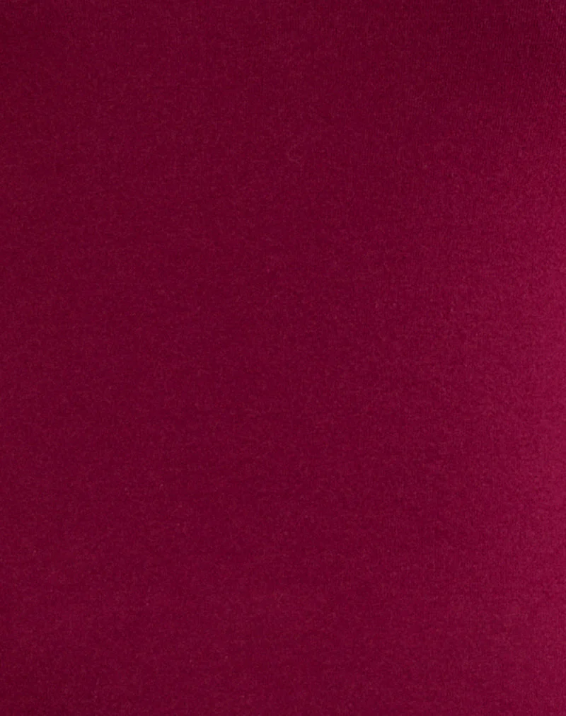 Jenji Long Sleeve Top with Pearl Button in Burgundy - Image 6