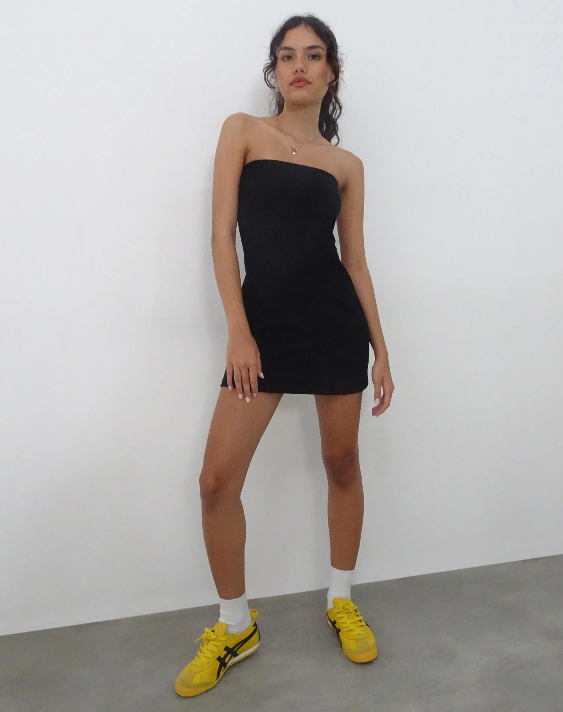 Jeriah Bandeau Mini Dress in Black - Image 2