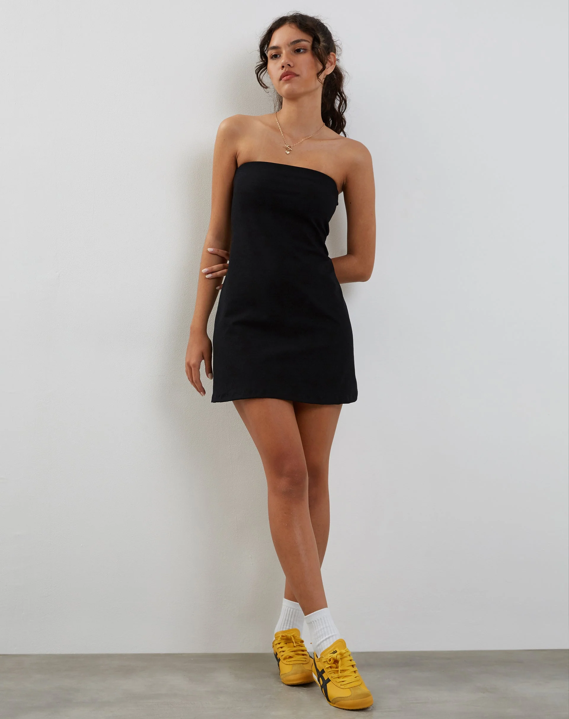 Jeriah Bandeau Mini Dress in Black - Image 5