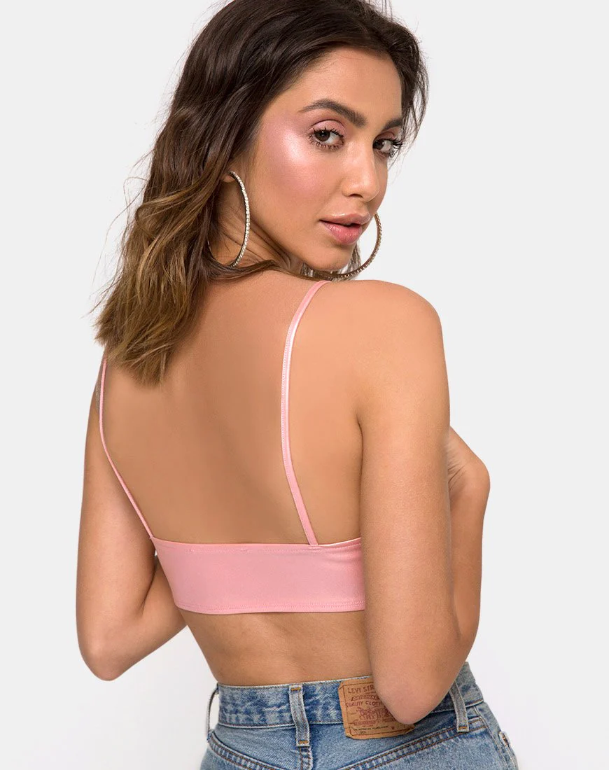Jessie Bralet in Metallic Shimmer Baby Pink - Image 2