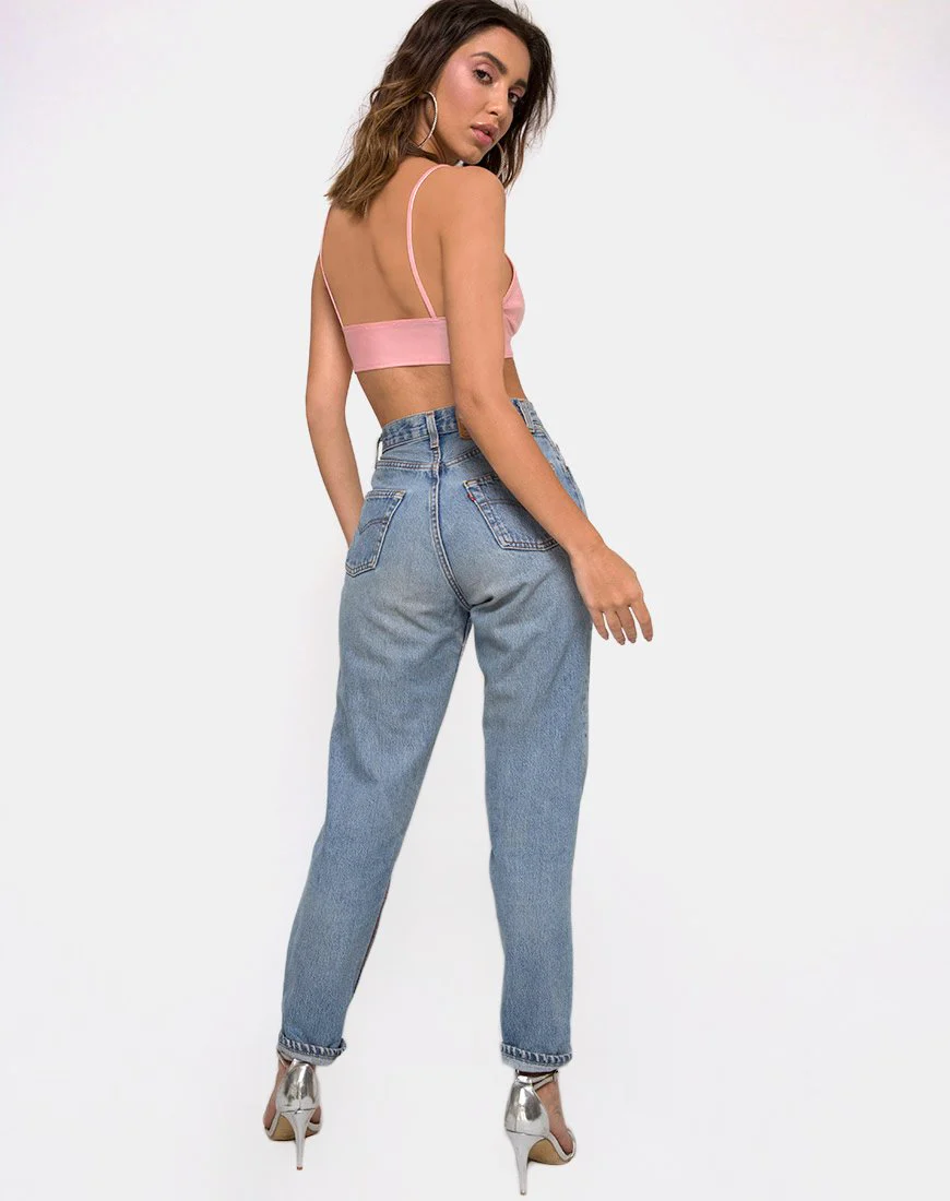 Jessie Bralet in Metallic Shimmer Baby Pink - Image 4