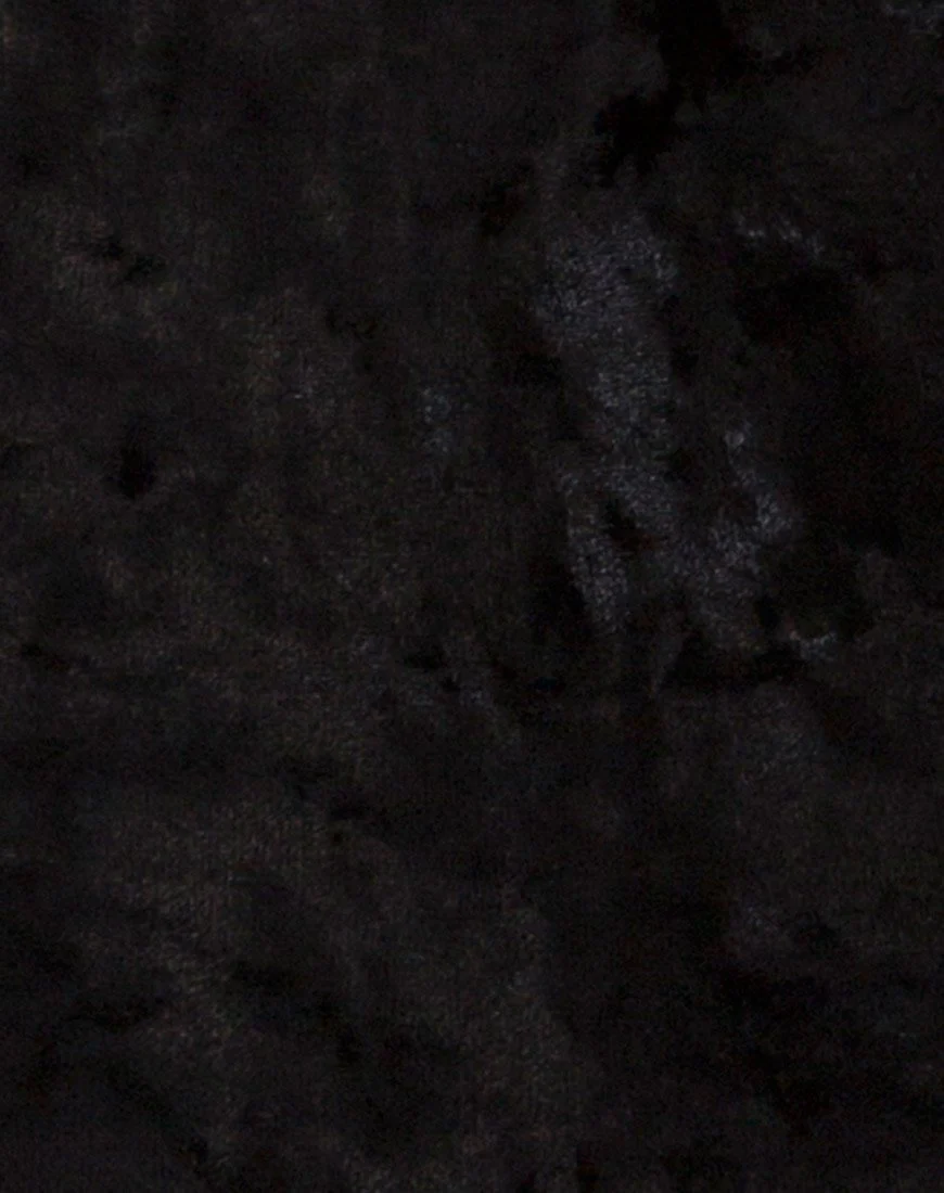 Jezabel Dress in Black Crushed Velvet - Image 5
