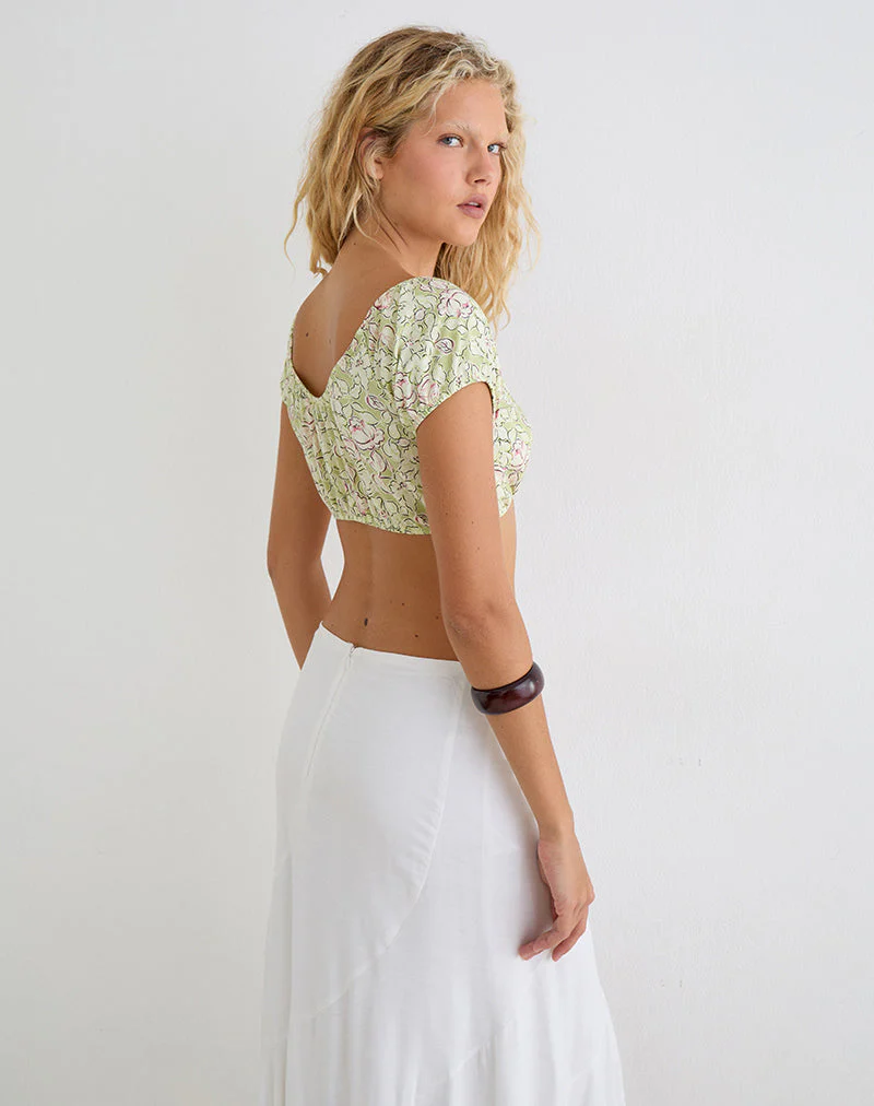 Jiha Top in Blooming Lily Green - Image 5