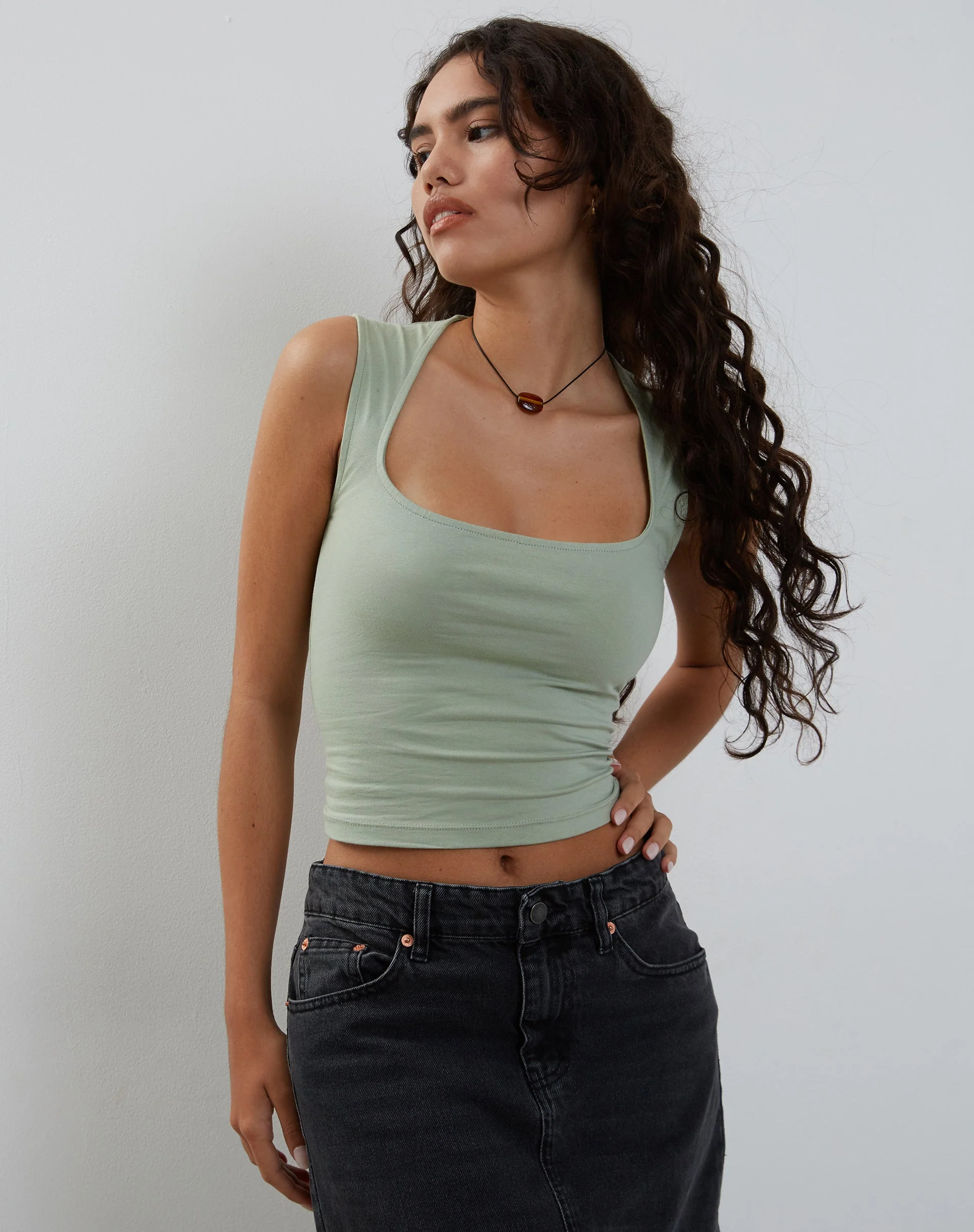 Jinsu Crop Top in Desert Sage - Image 3