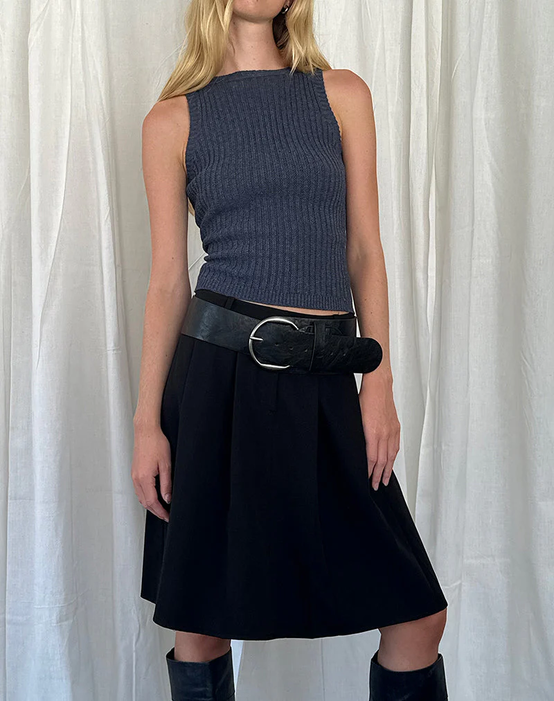 Jiselle Knitted Tank Top in Dark Charcoal - Image 4