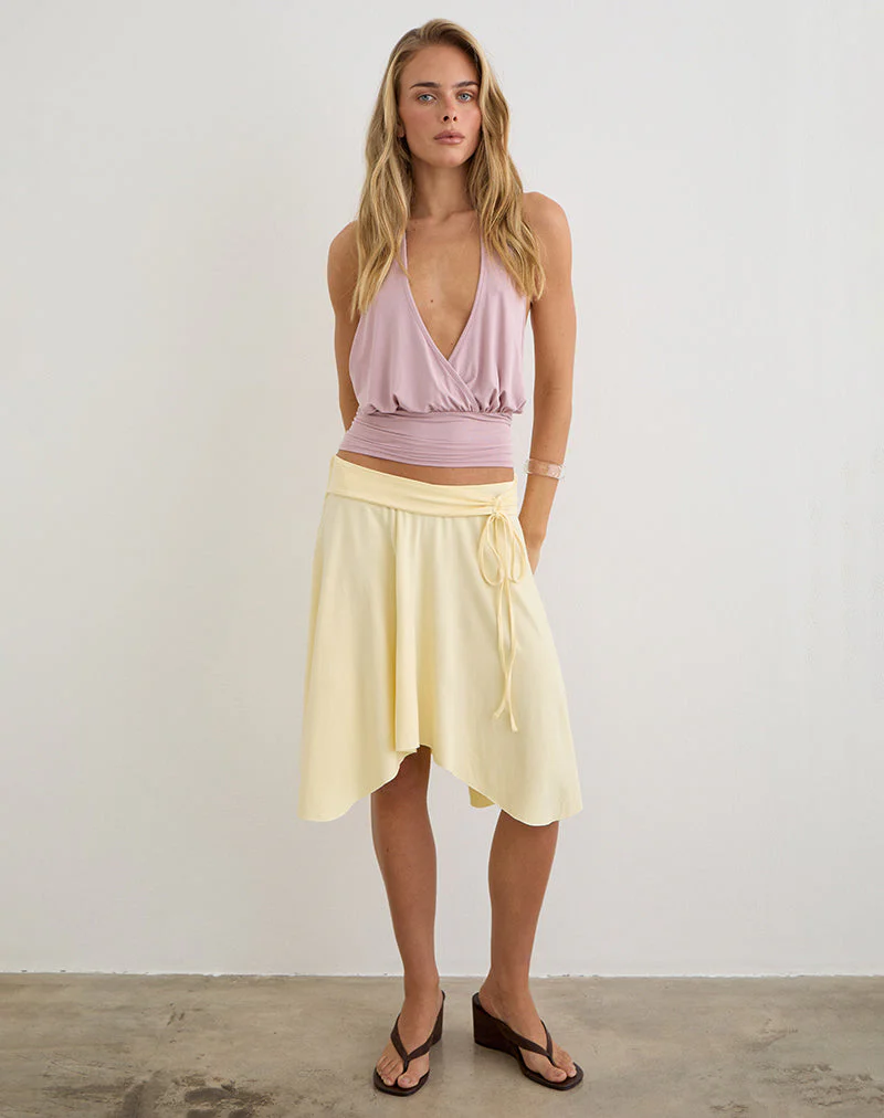 Joonmir Midi Skirt in Rayon Jersey Lemon