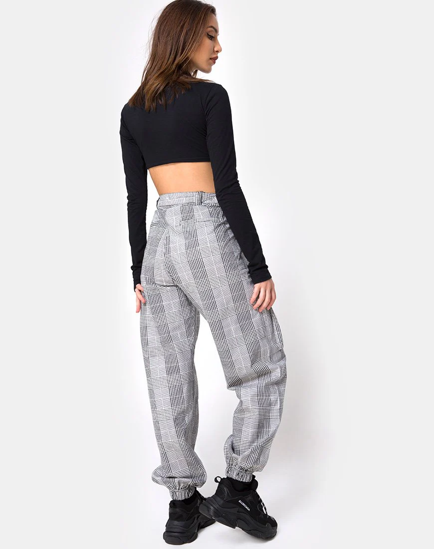 Jubie Cargo Trouser in Charles Check Grey - Image 2