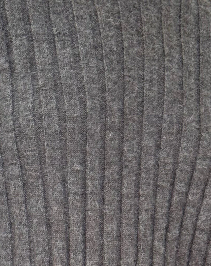 Judah Oversized Chunky Rib Knit Jumper in Charcoal - Image 6