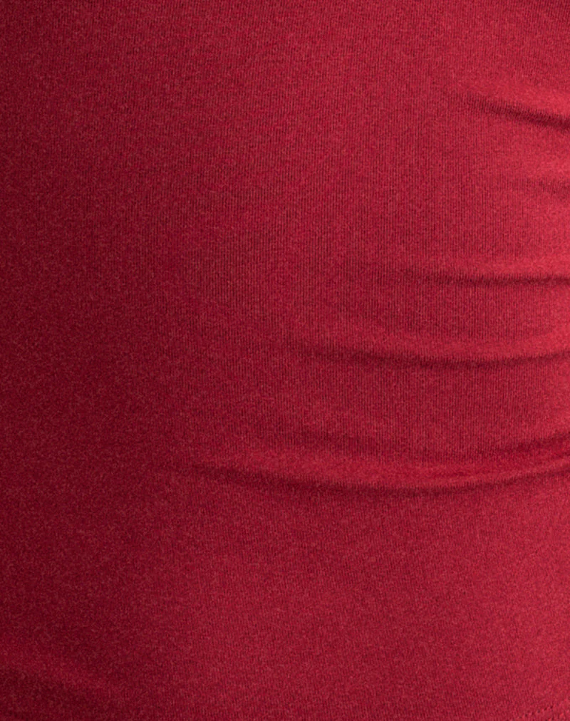Jugo Halterneck Top in Adrenaline Red with Eyelets - Image 7