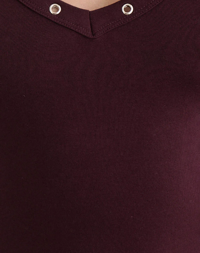 Jugo Halterneck Top in Redwood with Eyelets - Image 6