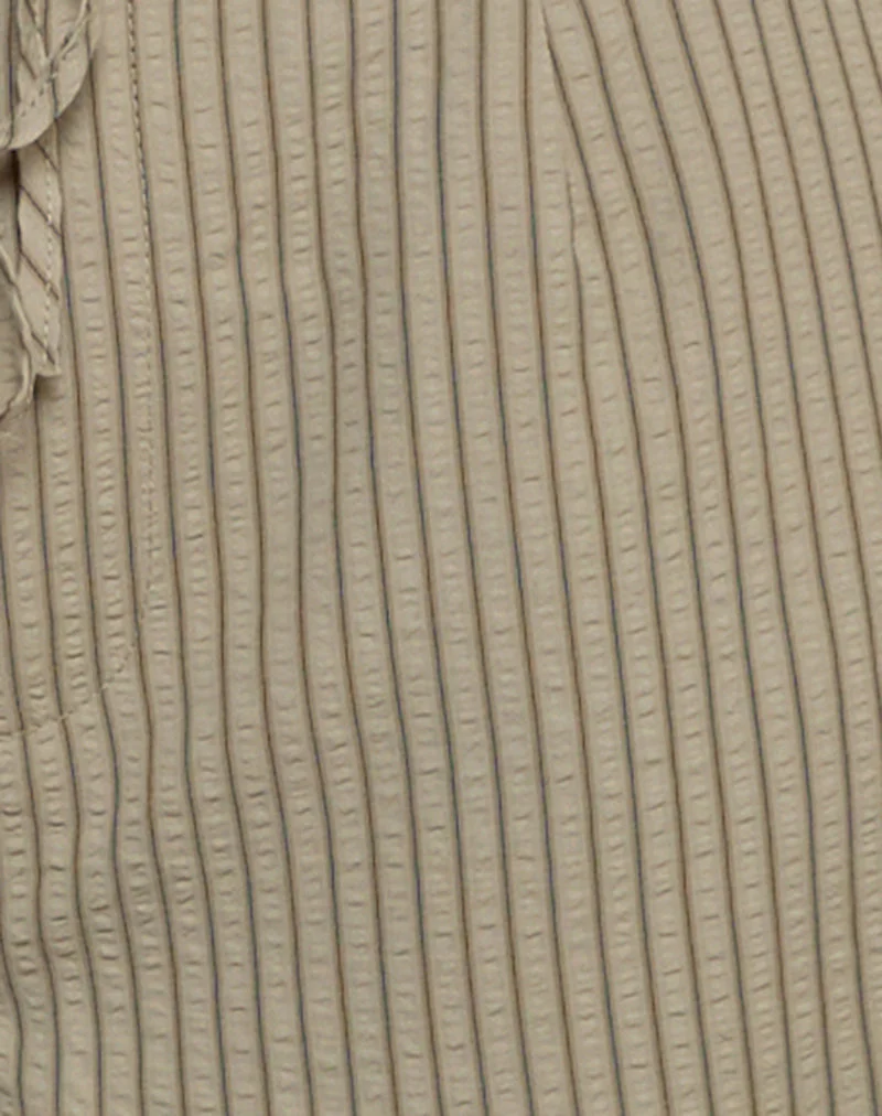 Juria Trouser in Neutral Khaki Stripe - Image 6