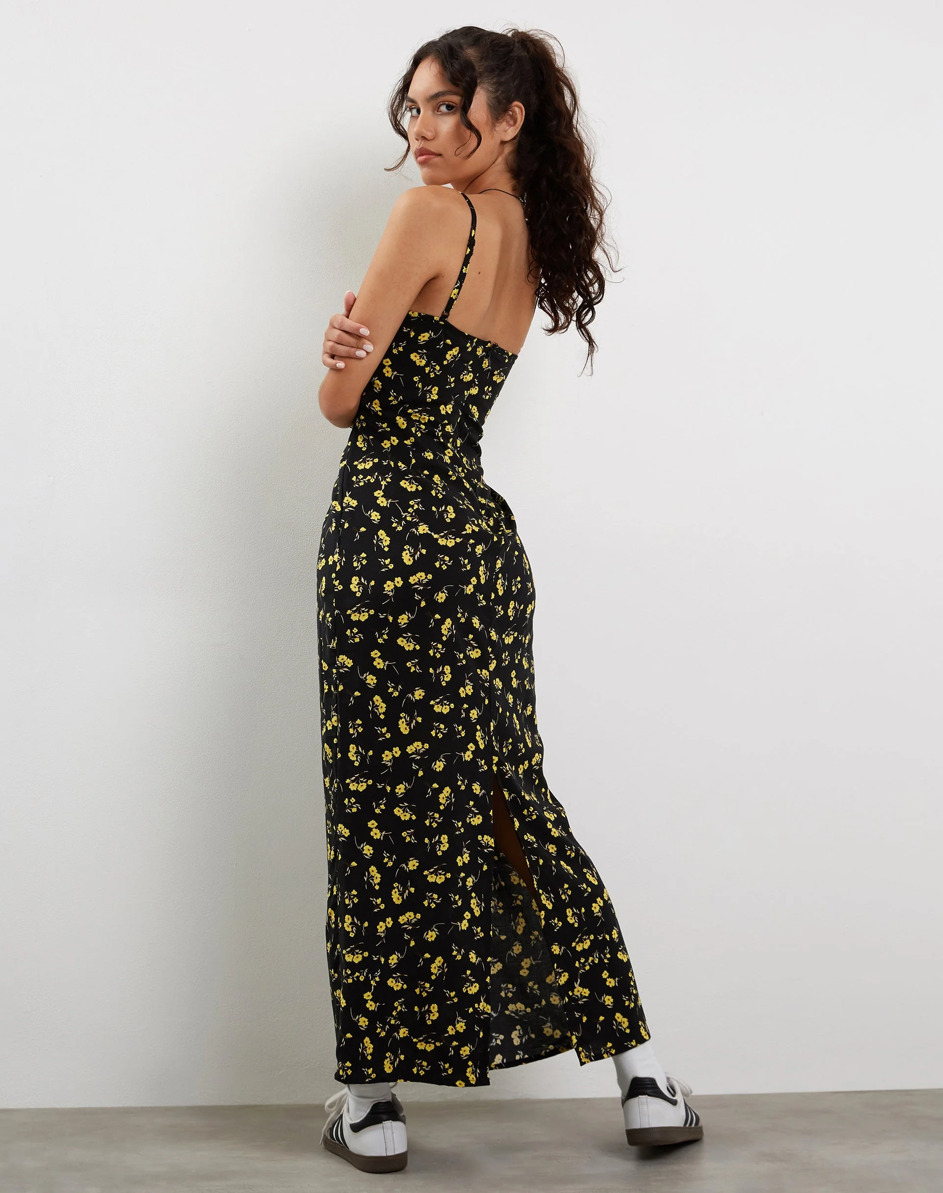 Kafka Maxi Dress in Buttercup Black and Yellow - Image 2