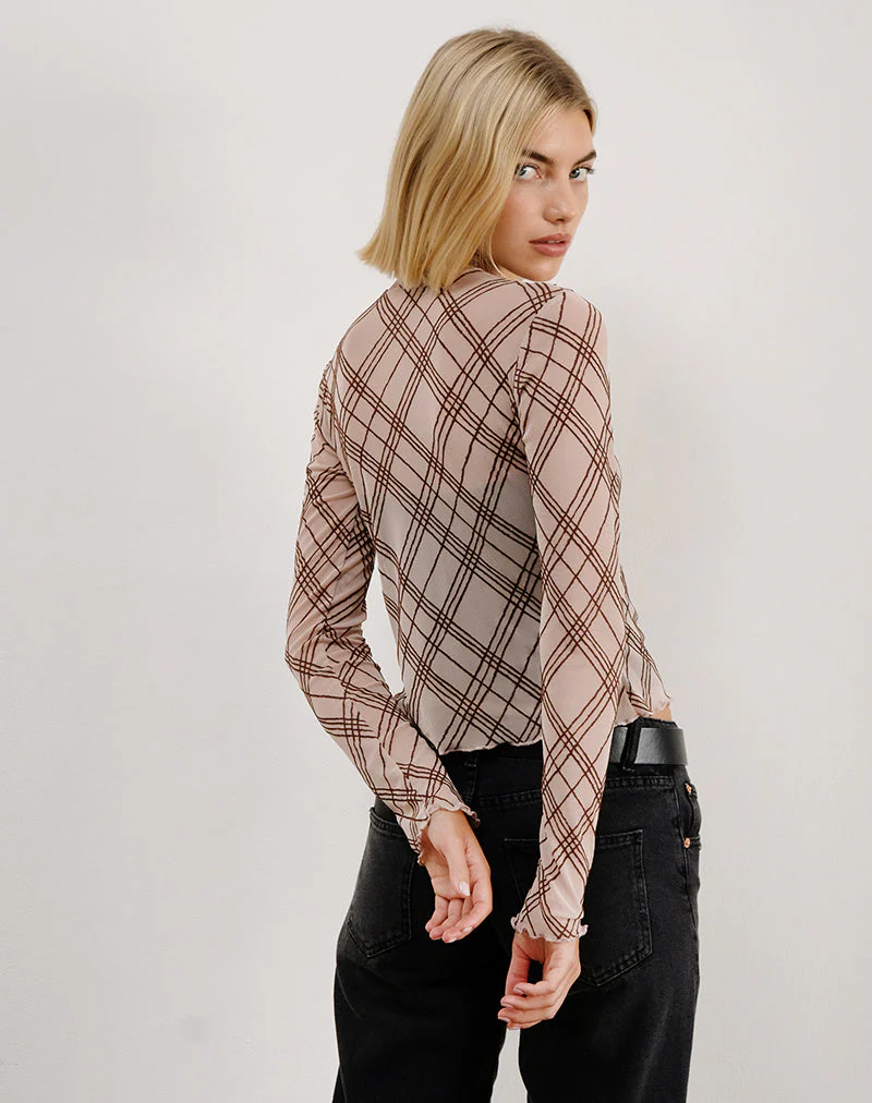 Kahula Shirt in Sketchy Stripe Nude - Image 3