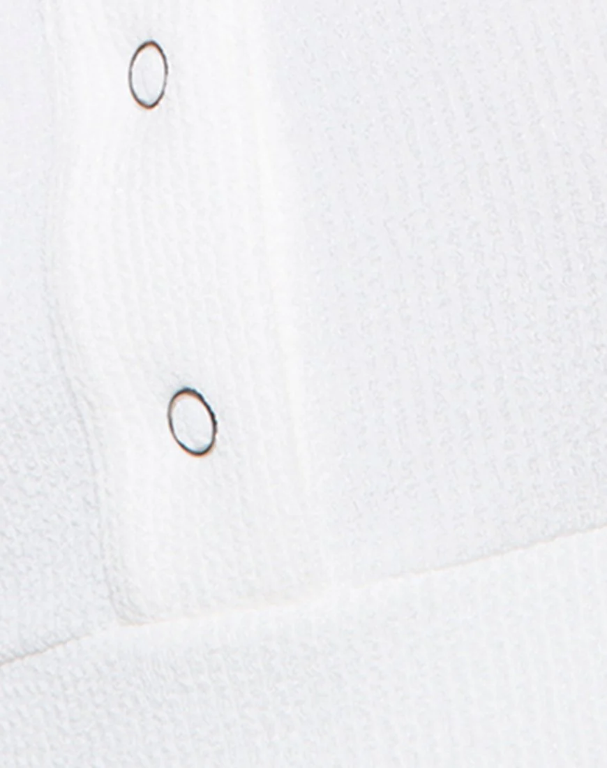 Kalica Crop Top in Baby Rib Ivory - Image 5