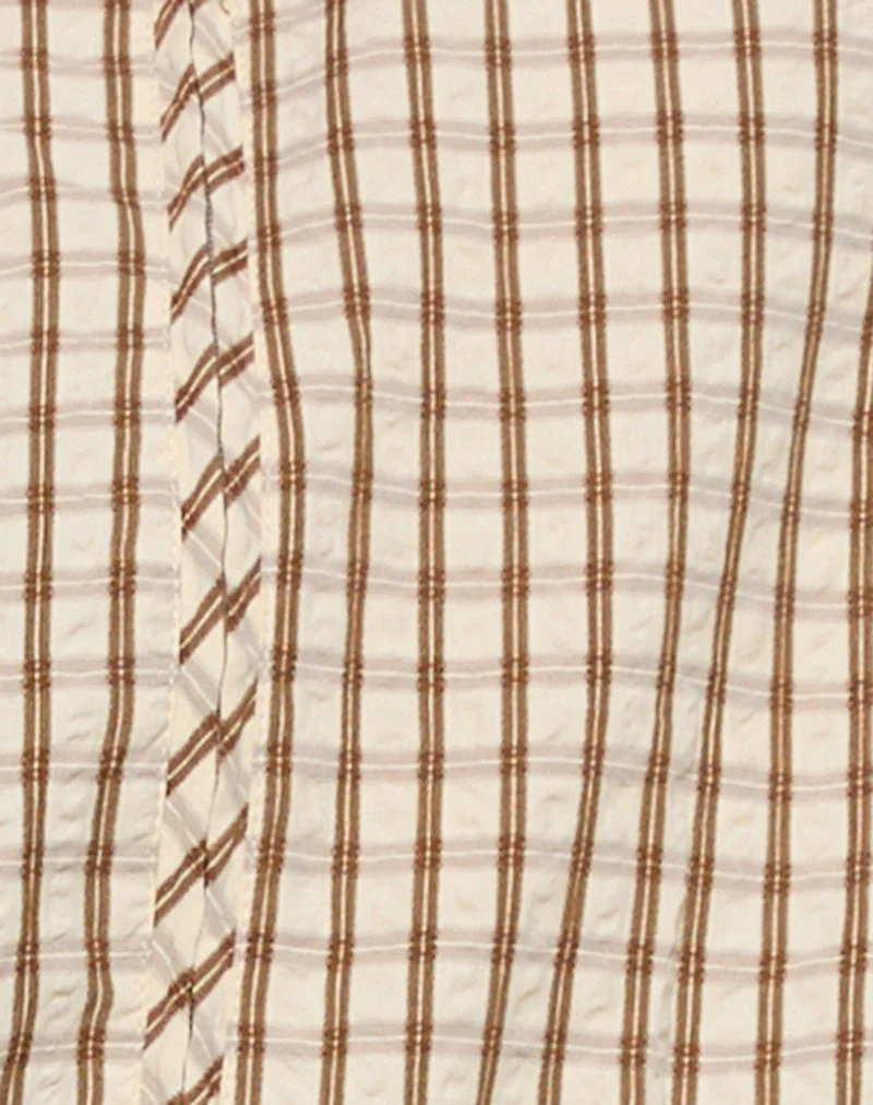 Kalle Shell Jacket in Brown Check - Image 7