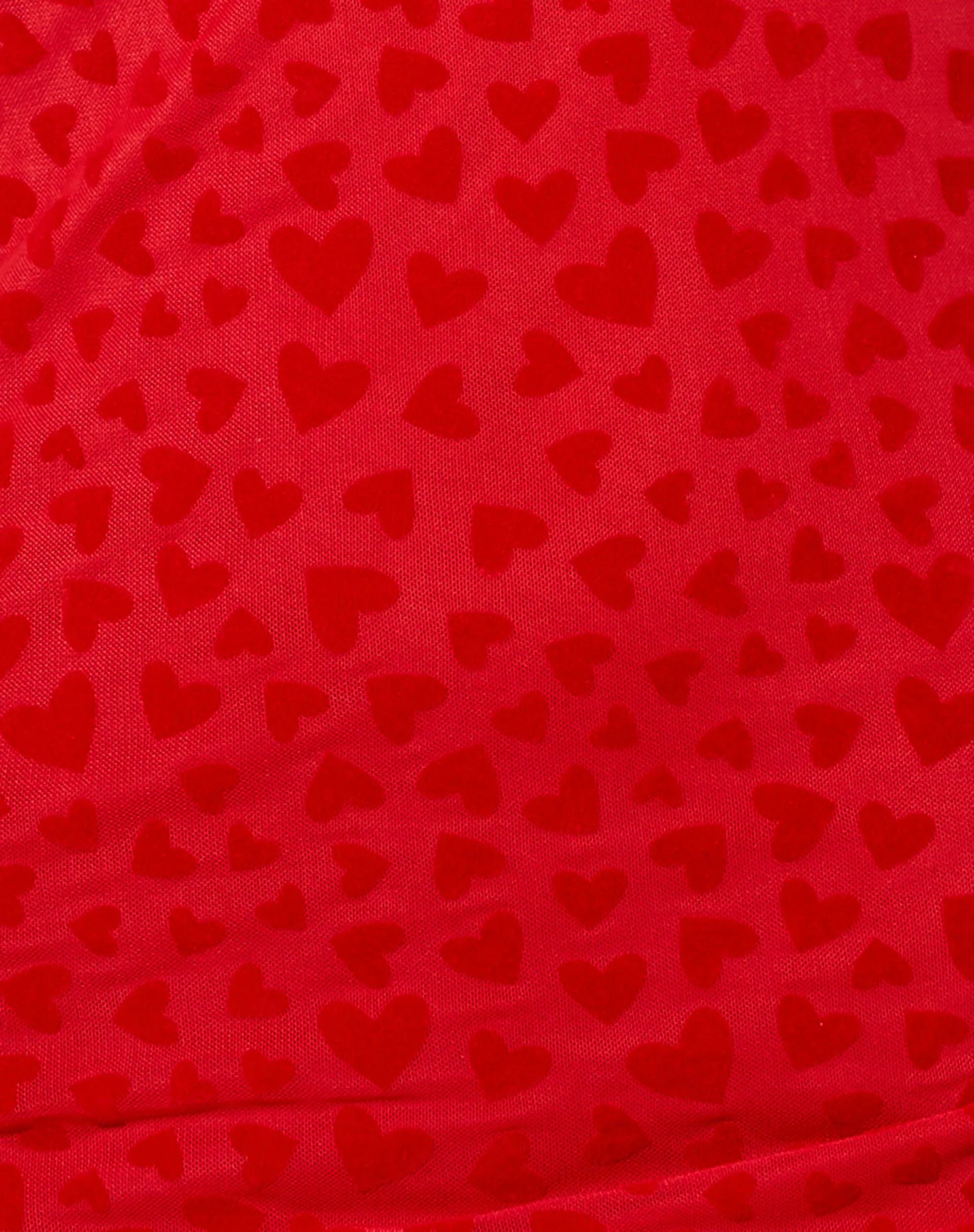 Kalosa Mini Dress in Red Mesh Red Heart Flock - Image 6