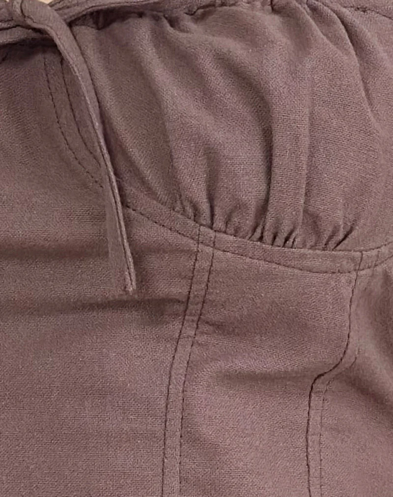 Kamden Cami Top in Linen Deep Taupe - Image 6