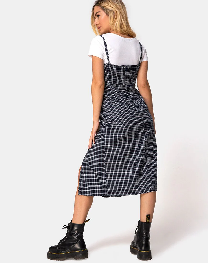 Kaoya Dress in Check Green Black - Image 4