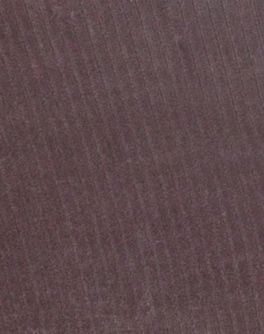 Kardie Bodycon Dress in Mocha Velvet Rib - Image 5