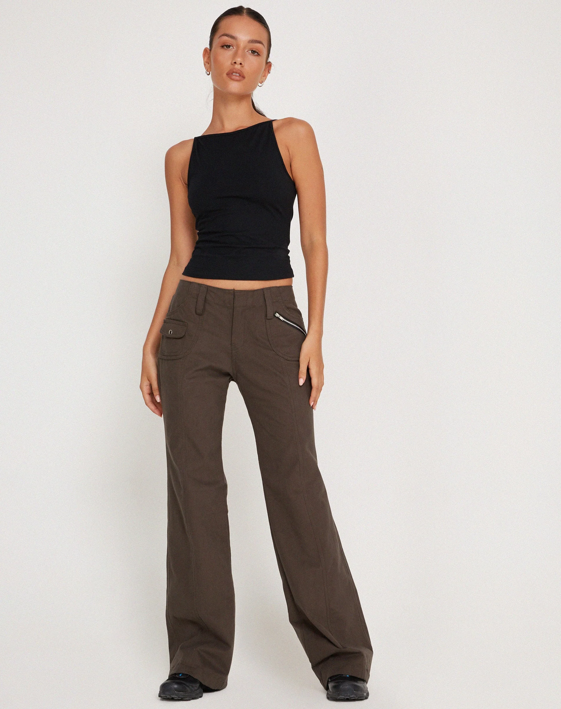 Kauna Low Rise Trouser in Dark Grey - Image 4