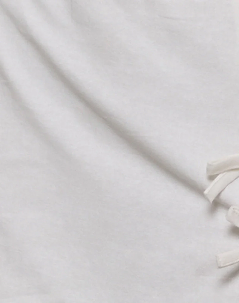 Kelida Bow Split Mini Skit in Linen Ivory - Image 6