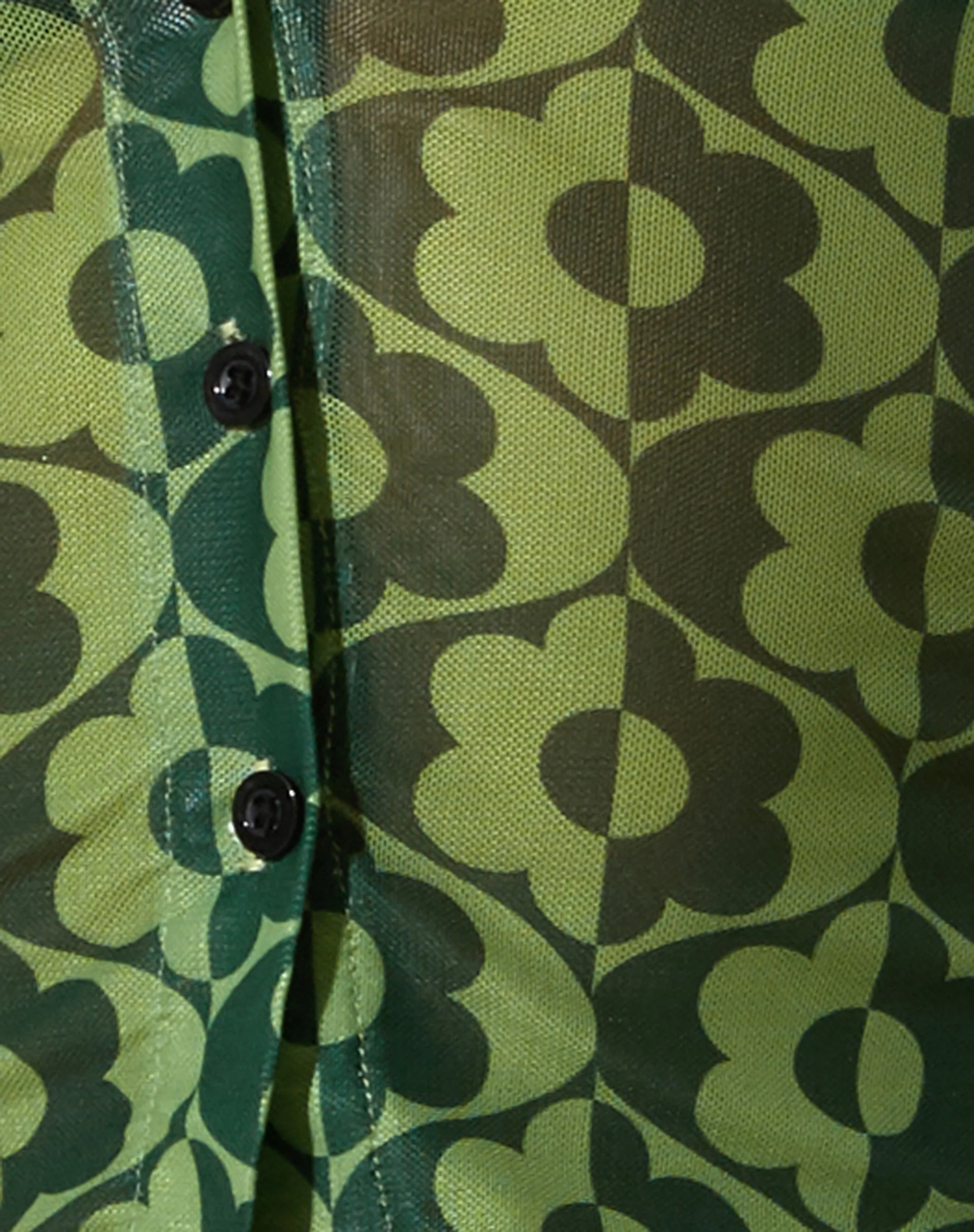 Kelly Cropped Shirt in Wavy Daisy Green - Image 8