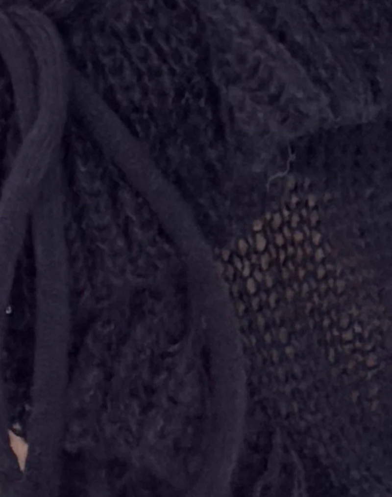 Kendra Ruffle Cardi in Navy - Image 6