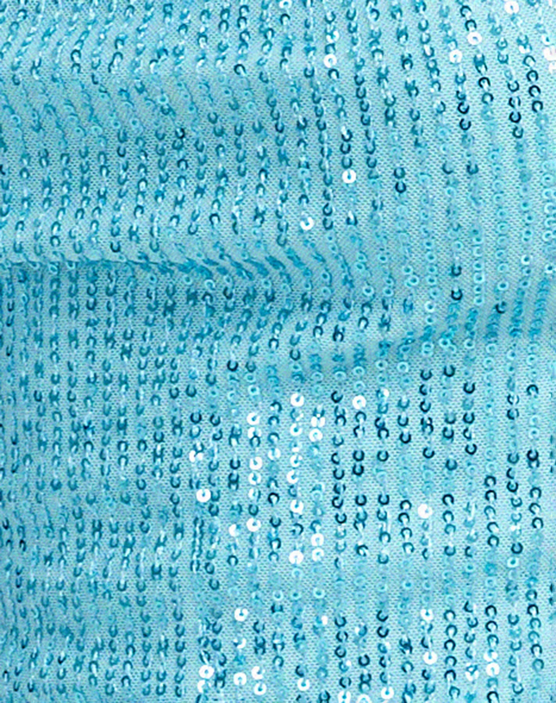 Ketida Crop Top in Drape Sequin Blue - Image 5