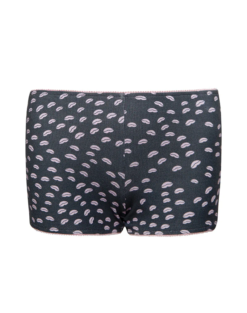 Kichi Shorts in Black Micro Lips Pink - Image 5